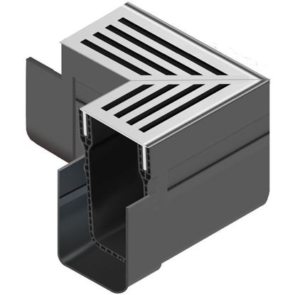 Afbeeldingen van Aco SlimLine hoekstuk incl blank aluminium rooster