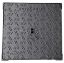 Picture of cast iron manhole cover 745 x 712 mm class B125 stainless black Epoxy-Gecoat