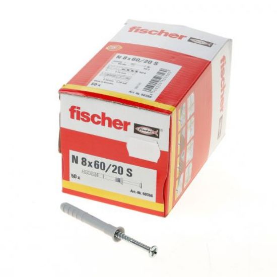 Afbeeldingen van Fischer nagelplug - 8x60/20 S