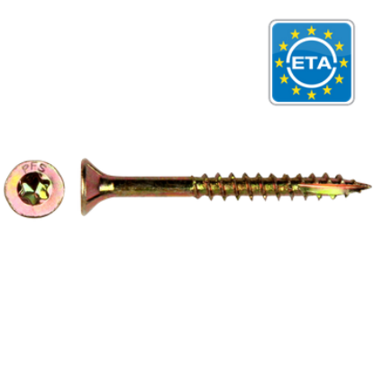 Afbeeldingen van schroef univ. torx - 3.50 x 50 geelverzinkt