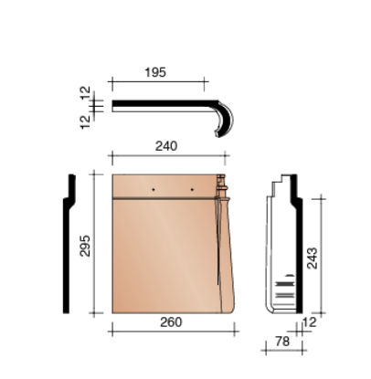 Picture of Koramic stormpan Leikleur Linker gevelpan voor sarking 7061