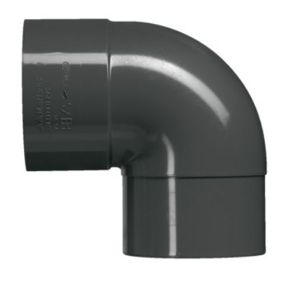 Image de Dakgoot Bocht PVC Ø80 M/F 90° Antraciet